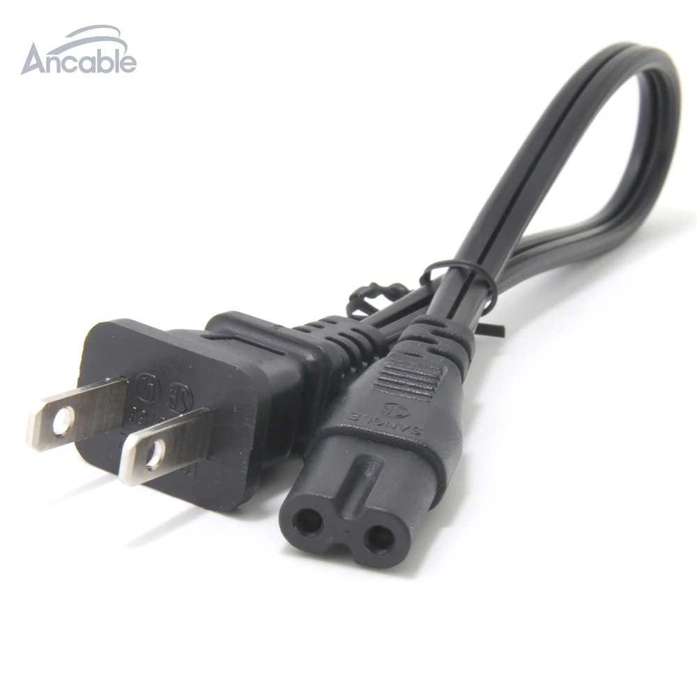 1ft 2 Prong Figure 8 Replacement Non Polarized Computer Power Cord