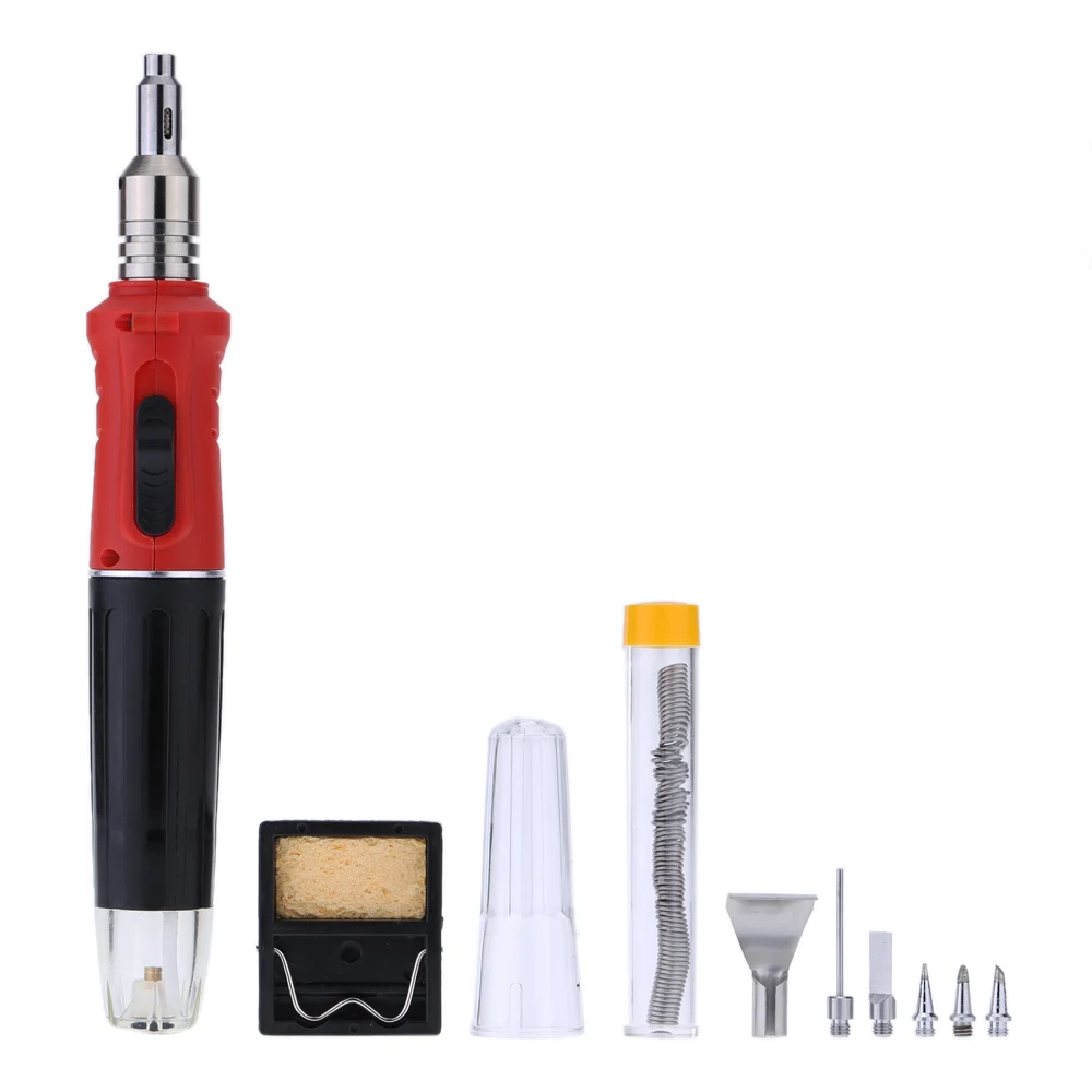 

10 in 1 Professional Pen-style Butane Gas Soldering Iron Set 26ml Welding Kit Torch HS-1115K