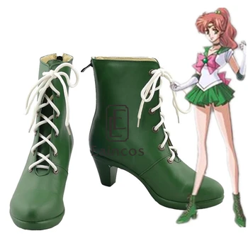 

Anime Sailor Moon Sailor Jupiter Cosplay Party Shoes Green Boots Custom-made