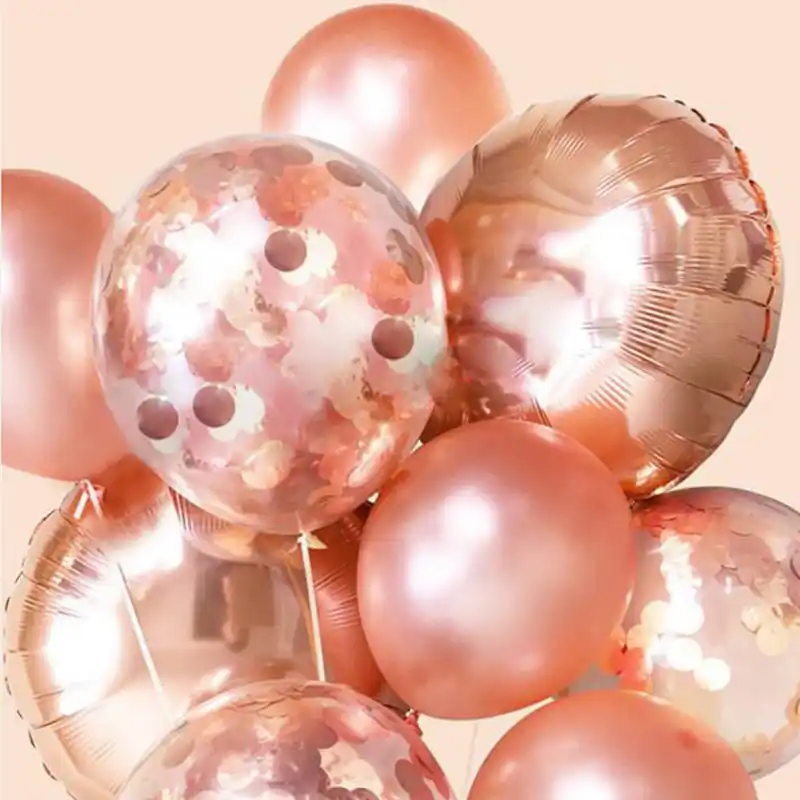 rose gold balloons baby shower