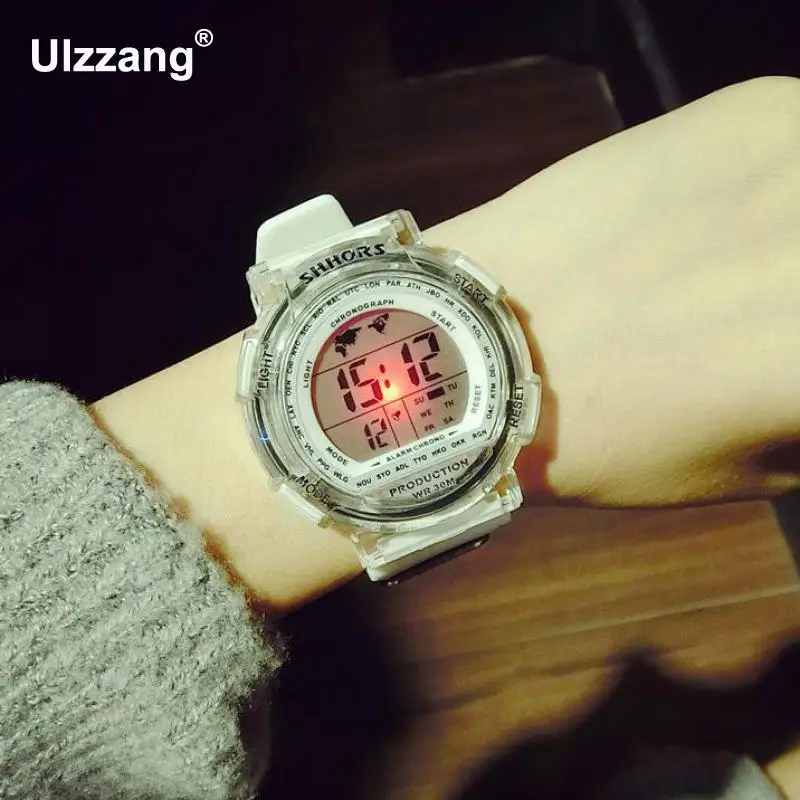 

2018 New Big Screen Men Women Fashion Sports Led Display Calendar Digital Watch Unisex Wristwatch To Gift Boys Girls Student