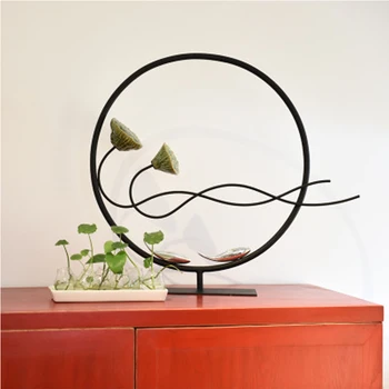 

Home decoration accessories modern iron lotus flower figurines home accessories miniatures garden decroracion hogar decor home3
