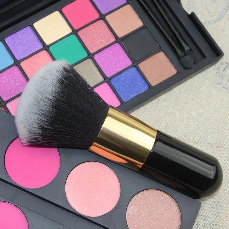 

Potable Foundation Brush Round Head Makeup Brushes Pill Shape Silver Gold Color Professional Cosmetic Facial Makeup Brush