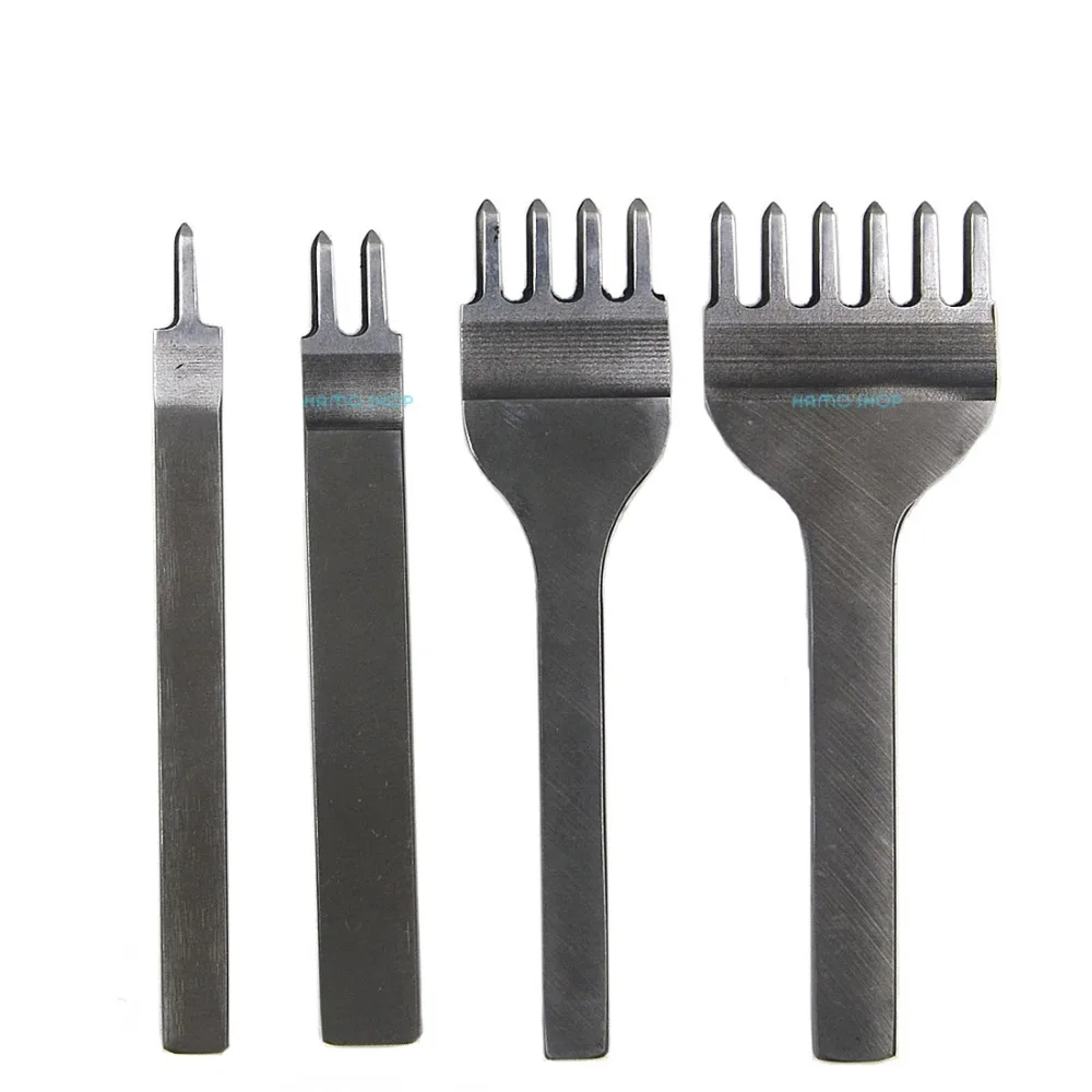 

1Set (4pcs) 6mm Leather Craft Hole Punches Lacing Stitching Punch Tools 1/2/4/6 Prong