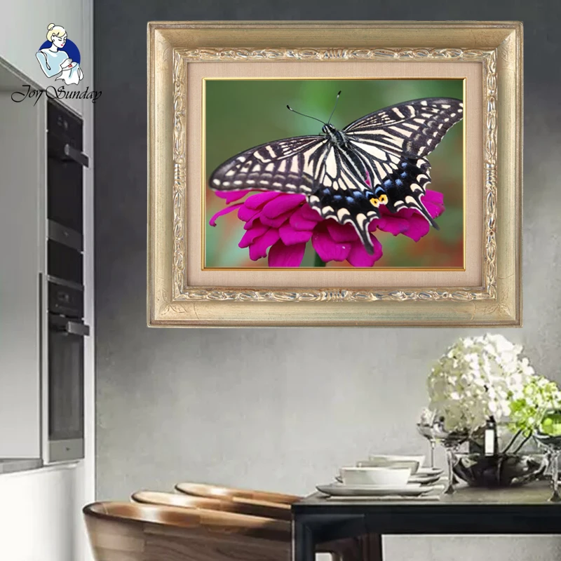 

JOY SUNDAY Diamond painting Diamond embroidery full square 5d 3d diy mosaic The Flower and butterfly decoration painting