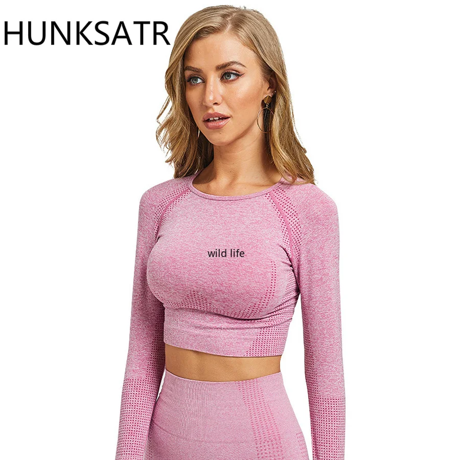 Ladies Sports Wear Seamless Yoga Top Long Sleeve Workout Tops For Women Conjuntos Deportivos