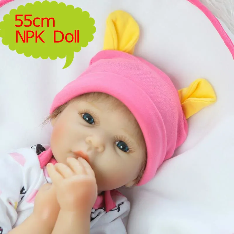 

Lifelike 55cm NPK Silicone Reborn Doll Cute Newborn Babies Boneca Toys In Soft Cotton Clothes Bebe Reborn Dolls For Girls Gift