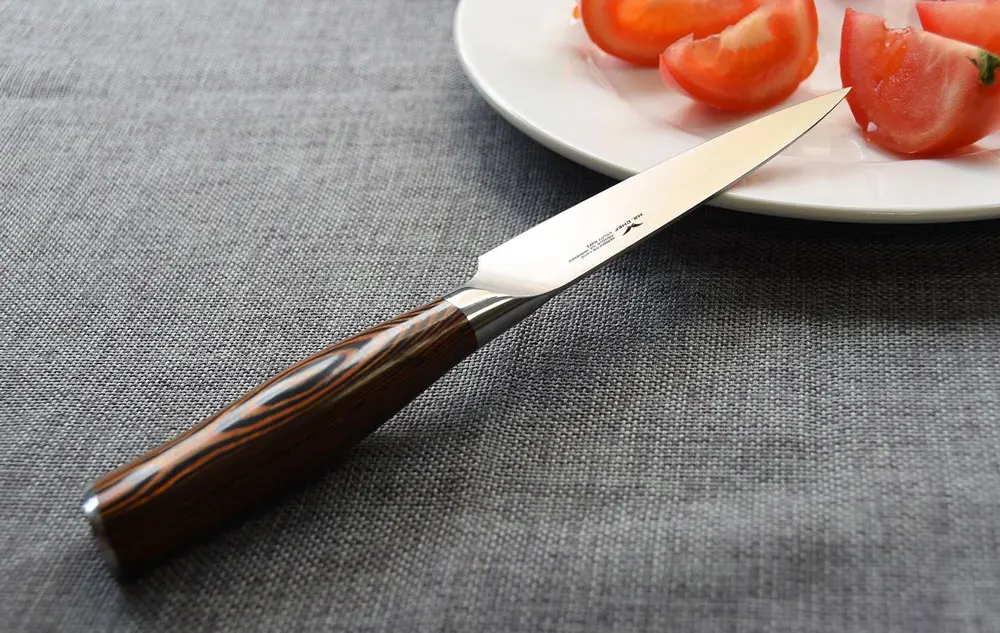 " дюймовый универсальный нож mulit фиксированный нож для нарезки овощей и мяса Профессиональные Кухонные гаджеты pakkawood ручка очень острый
