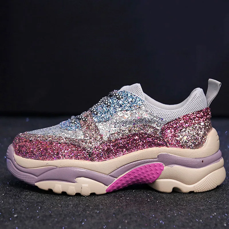 

Msfair 2019 Bling Sport Shoes For Women Running Shoes Female Brand Athletic Walking Ladies Sneakers Hot Sale Casual Fashion
