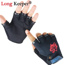 Длинные Хранитель волк перчатки для Размер для детей 5-13 лет малыш полу-палец открытый детские перчатки ездить против скольжения для мальчиков и девочек перчатки без пальцев G275