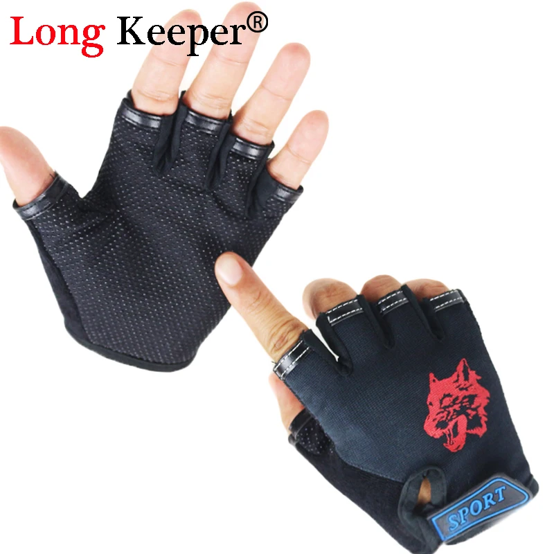 

Long Keeper Wolf Gloves for 5-13 Years Kid Semi-finger Outdoor Children's Glove Ride Anti-slip Boys Girls Fingerless Gloves G275