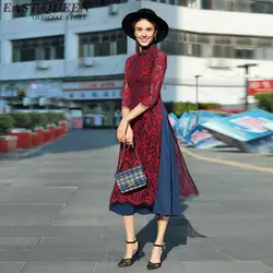Китайское традиционное платье традиционное китайское платье Восточный стиль платья изменение Кружева Cheongsam S-3XL AA2445 YQ