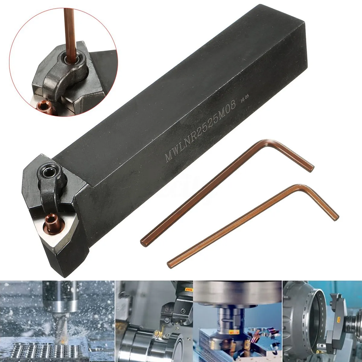 Stainless steel MWLNR2525M08 Index External Right Hand Lathe Turning