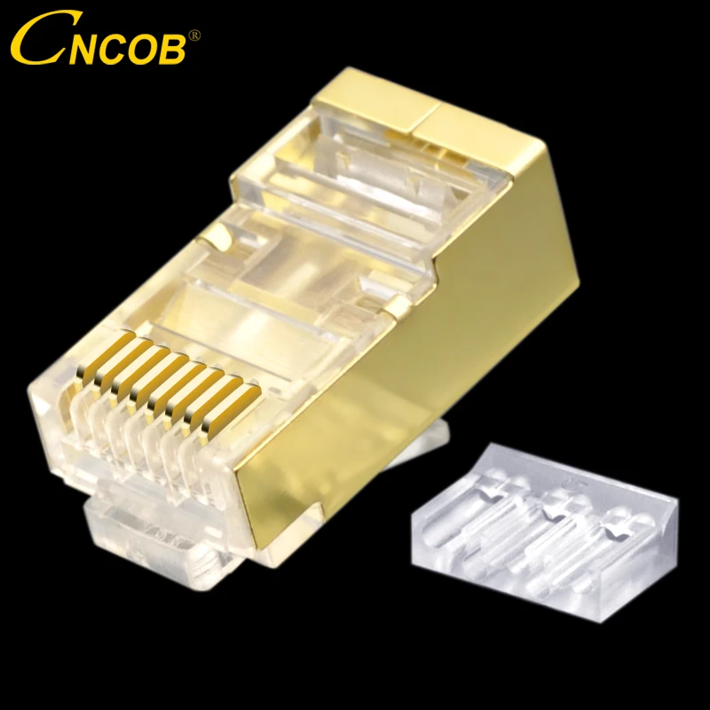 CNCOB двухкомпонентный Позолоченный разъем Ethernet гигабитная Сеть rj45 8p8c модульный Cat6