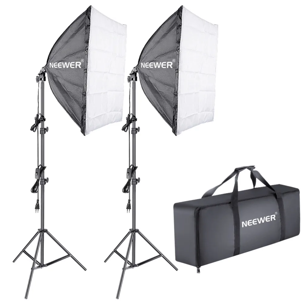 

Neewer 700W 5500K Photography Studio Softbox Lighting Kit 24x24 inches Softbox Diffuser 5500K Continuous Light Bulb
