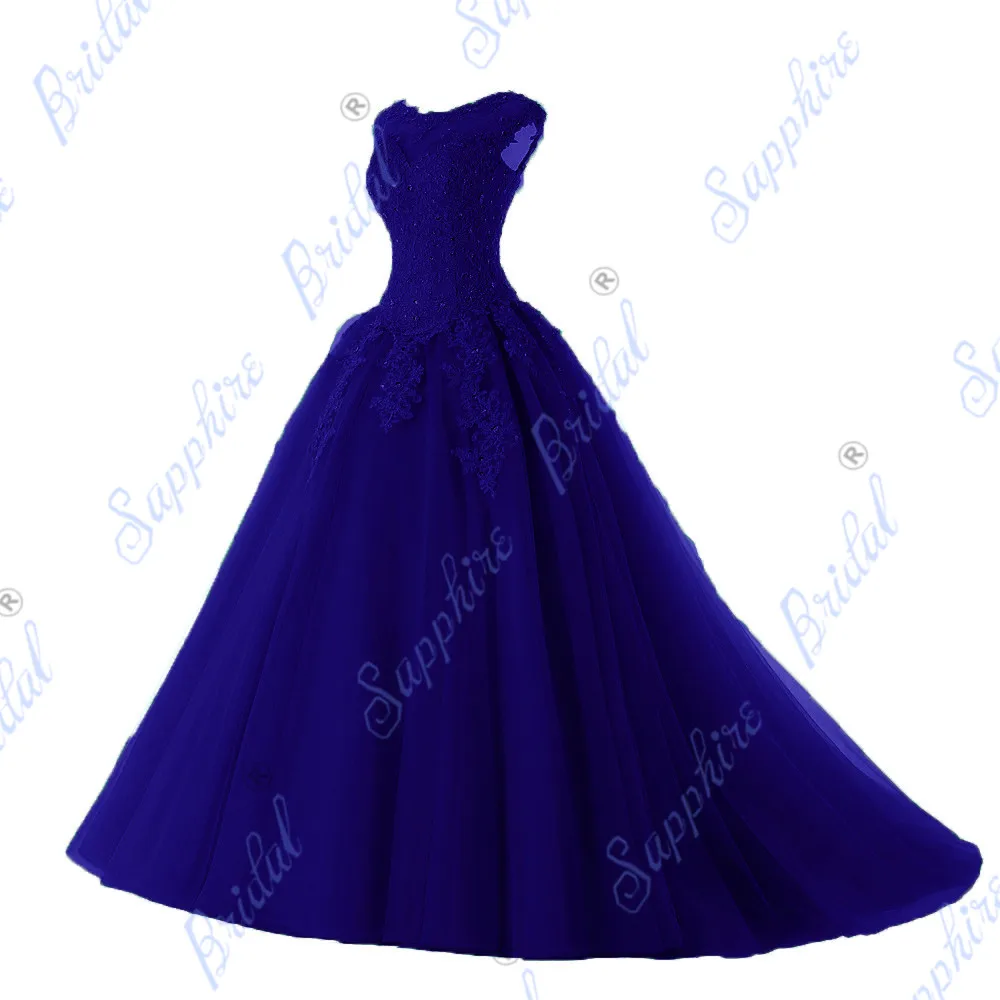 BLF-28-royal blue Favordear Бальные платья 15 лет Vestidos De 15 Anos с крышкой без рукавов Мятные красные розовые бирюзовые Бальные платья вечерние сексуальные платья - Цвет: BLF-28-royal blue