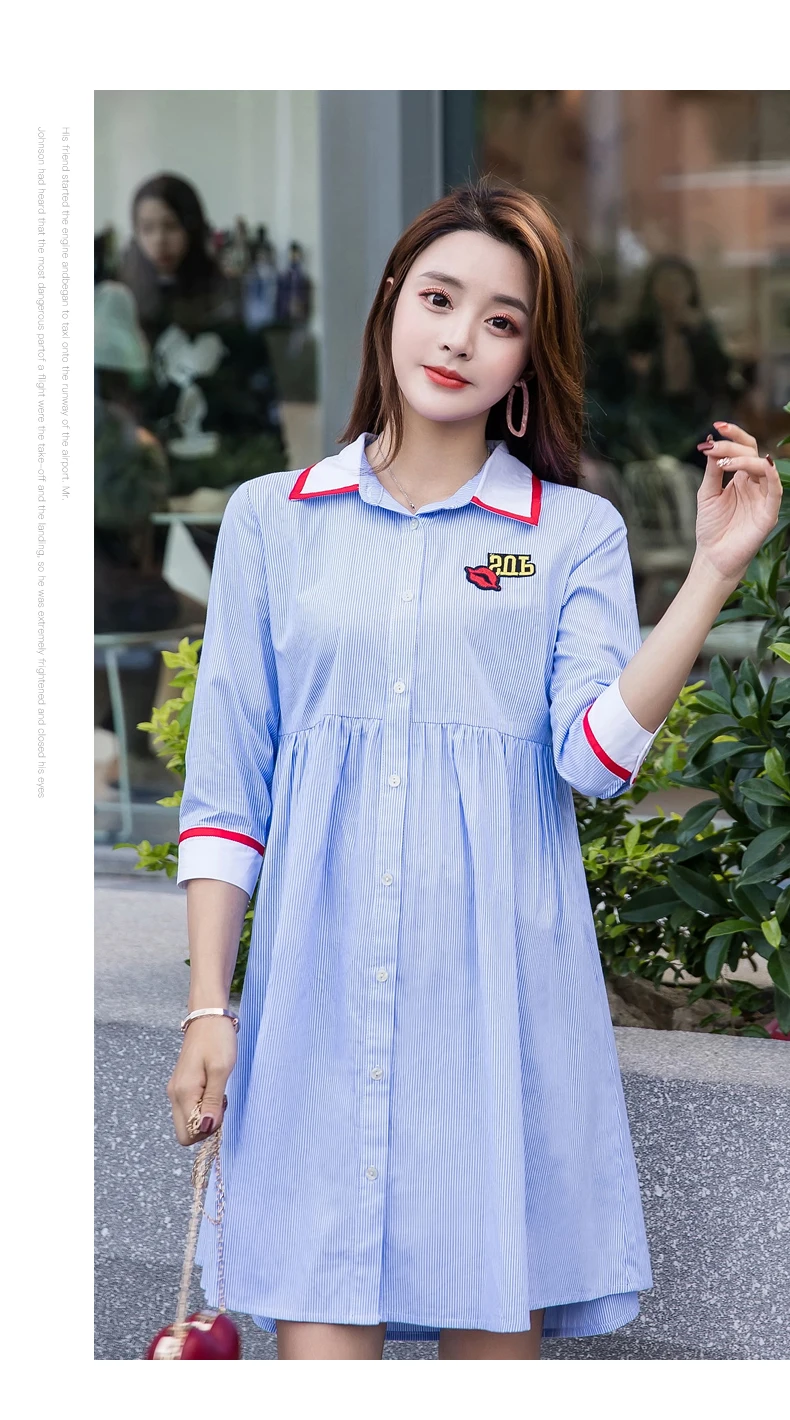 Maternity Dress Loose Large Size Pregnancy Clothes Fashion Pregnant Women Summer Korean Version Bare Shoulder Cotton dresses (18)