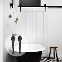 Best Price LWZH 16FT 17FT 18FT 19FT 20FT Black Carbon Steel Sliding Barn Door Hardware Roller Track Kit for Single Door Best Price LWZH 16FT 17FT 18FT 19FT 20FT Black Carbon Steel Sliding Barn Door Hardware Roller Track Kit for Single Door