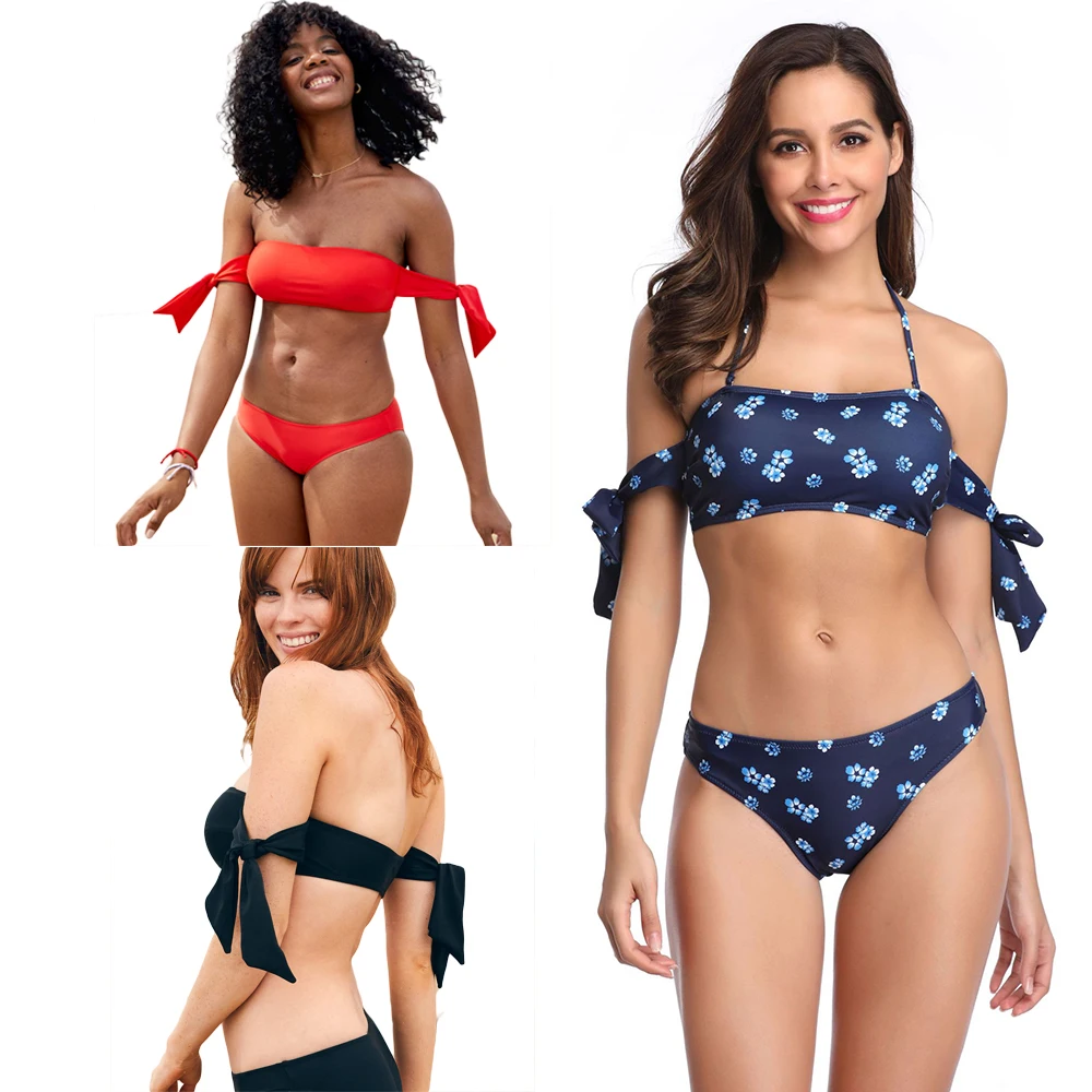 

Bandage Bikini Swimwear Women Swimsuit Print Two Piece Bikini Set 2019 Bathing Suit Push Up Maillot De Bain Femme Beachwear