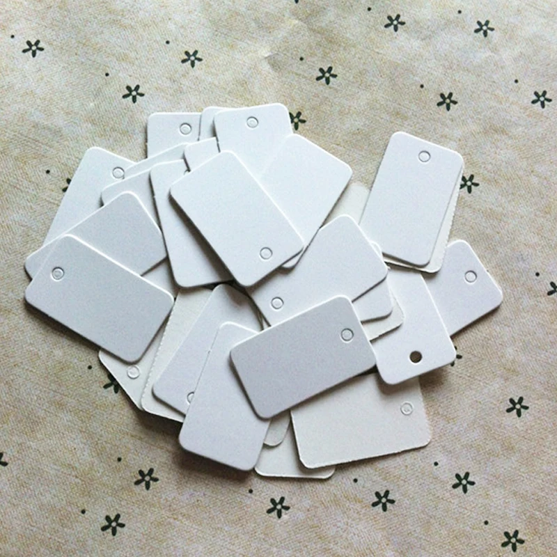 White Paper Tags 2x3.3cm Jewelry Necklace Gift Tag Lables With Scalloped 500pcs/lot Gift Tags