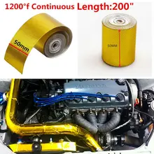 5 м x 5 см Стекловолоконная теплоотражающая лента золото высокая температура тепло и звук щит обёрточная бумага рулон клей Новое поступление стайлинга автомобилей