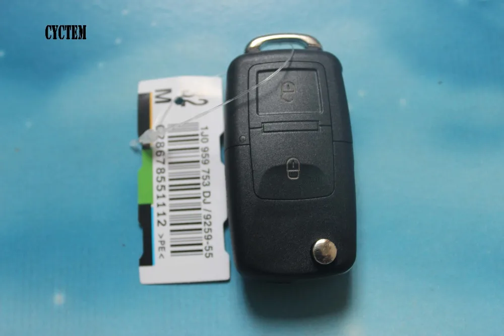 CYCTEM Автомобильный ключ крышка корпус 2 кнопки откидная оболочка ключа дистанционного управления Fob чехол подходит для Volkswagen