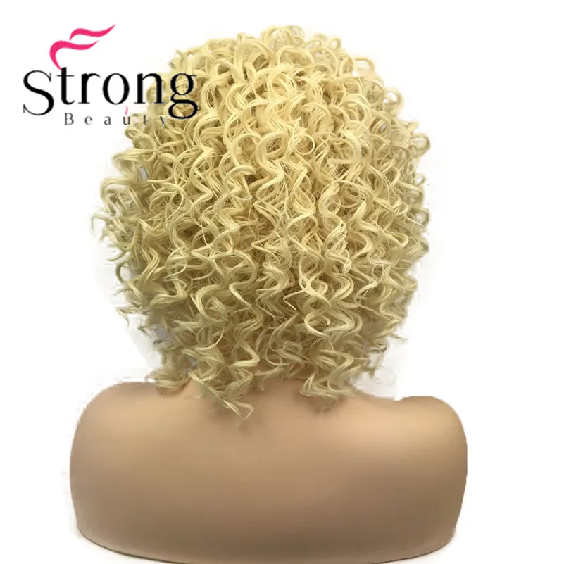 StrongBeauty кружева спереди белокурый, кудрявый афро Высокая Тепло ОК полный синтетический парик - Цвет: #613