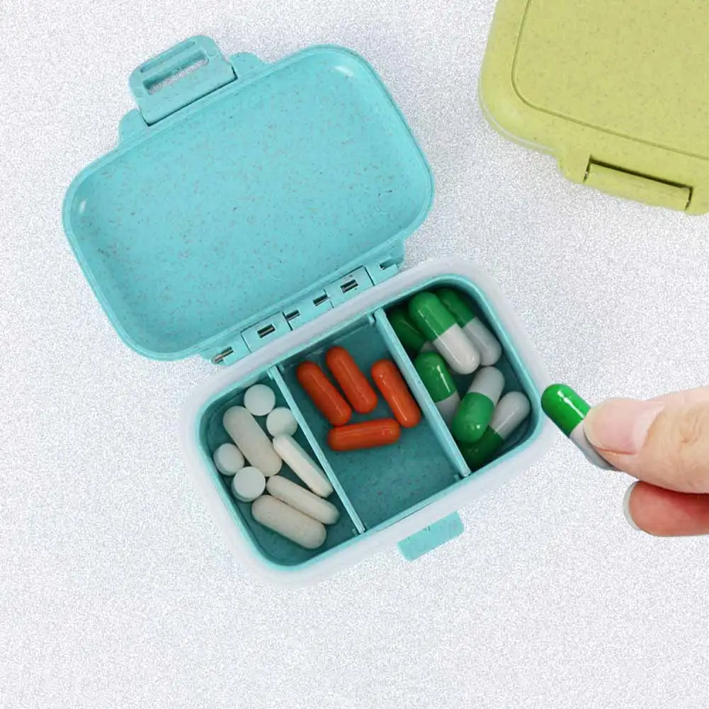 Portable Pill Case 3 Compartment Travel Vitamin Divider Container Storage Box Medicine Organizer DC88