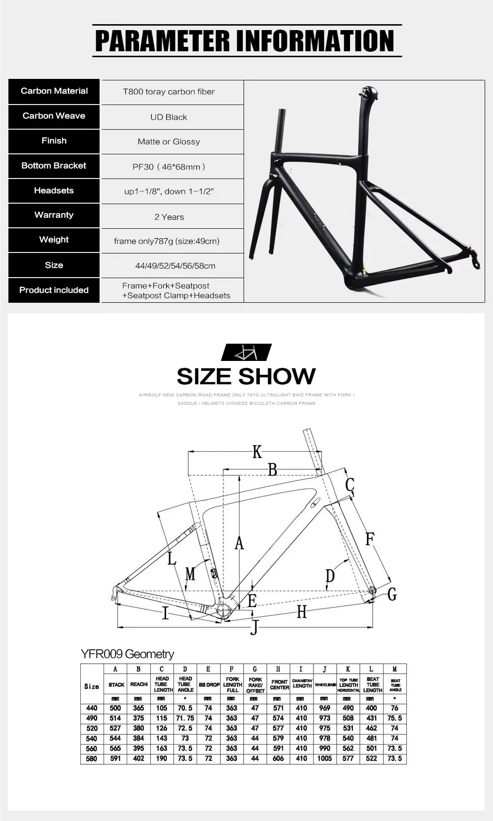 Excellent Airwolf ultralight 787g carbon road frame multi-color choose bicycle bicicleta frame with fork/seatpost/headsets bike frame 14 Excellent Airwolf ultralight 787g carbon road frame multi-color choose bicycle bicicleta frame with fork/seatpost/headsets bike frame 14