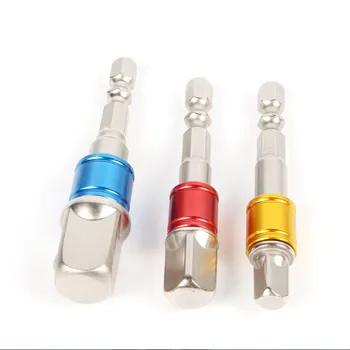 

3pcs Socket Bits Adapter Set Hex Drill Nut Driver Power Shank 1/4" 3/8" 1/2" Connecting Rod Head Extension Drill Bits Bar Wrench