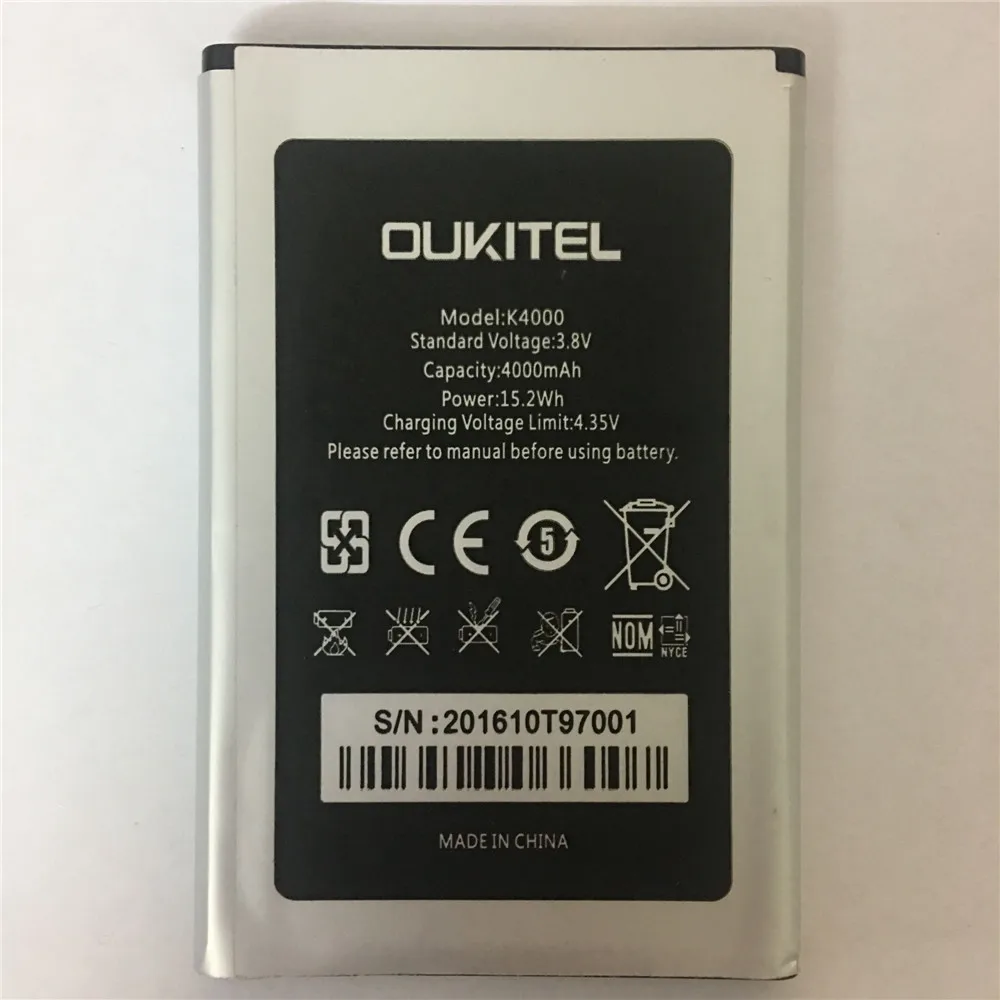 1 шт. 100% Оригинальная батарея для телефона Oukitel K4000 аккумуляторная AKKU 4000 мАч not lite