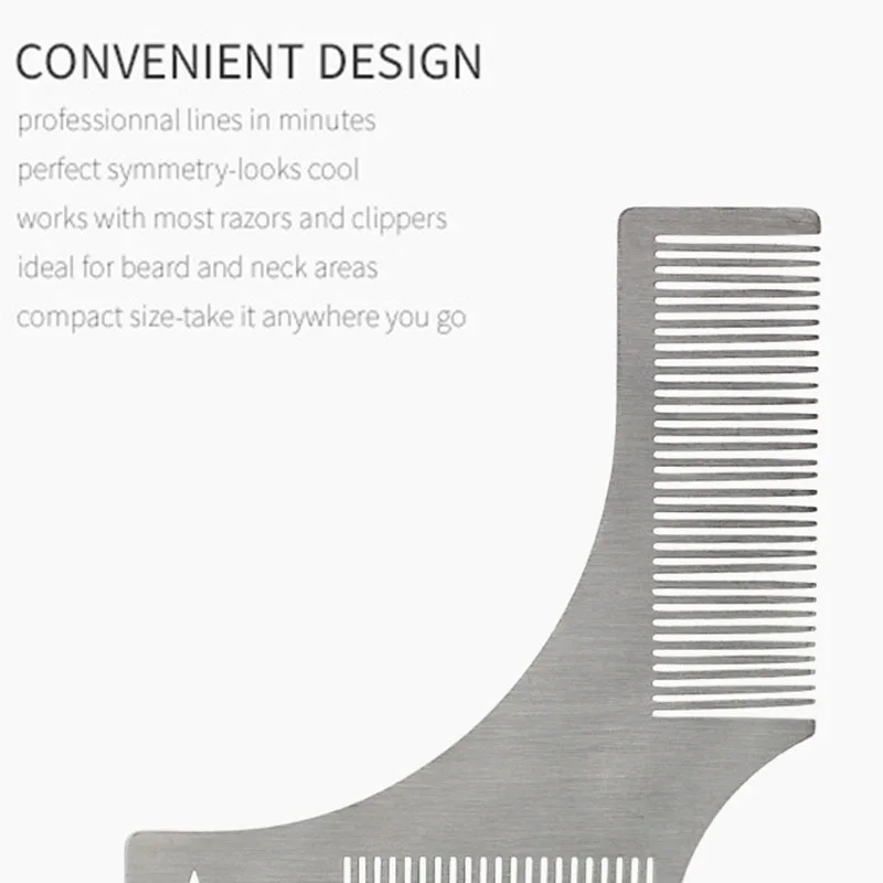 Дизайн гребень для бритья бороды, придание формы, инструмент для бороды, из нержавеющей стали, модель кардный инструмент борода расческа