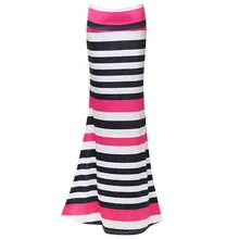 Женская юбка длинная майка в цыганском стиле стрейч Длинные юбки женские макси в полоску Размер S M L XL Новинка