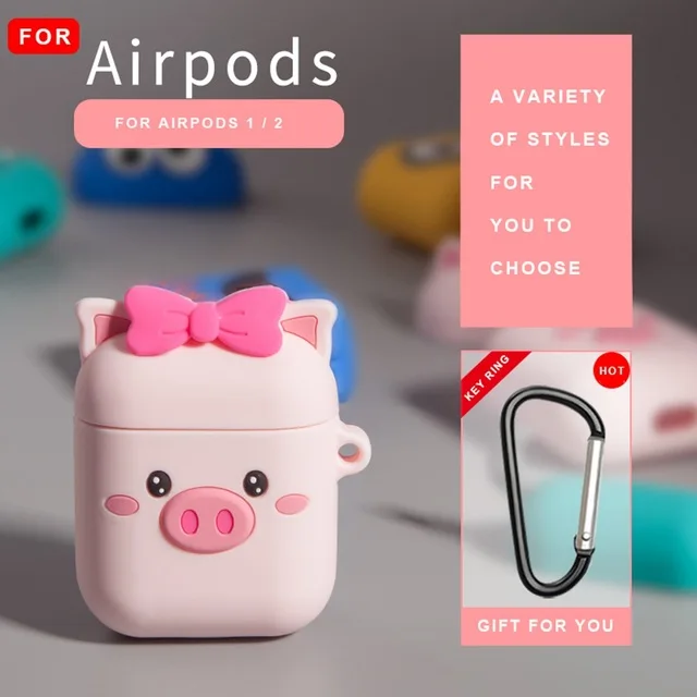 Мультяшный Мягкий силиконовый чехол для Apple Airpods противоударный чехол для Apple гарнитура для Airpods чехол s милый Защитный Чехол Air Pods - Цвет: Pinkpig