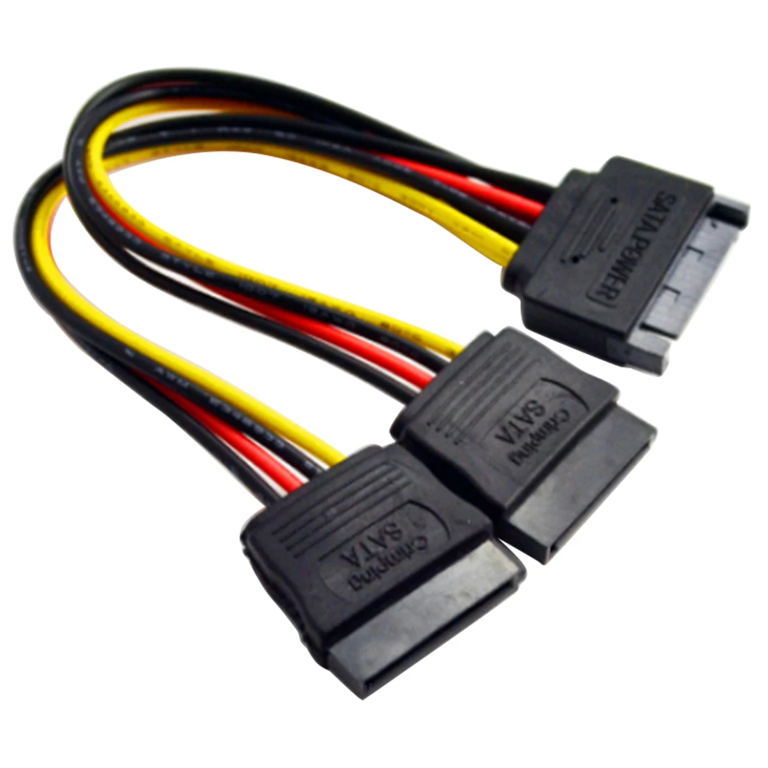 SATA Power 15-pin Y-Splitter Cable Adapter Male to Female for HDD Hard Drive