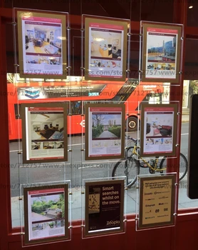 

Single Sided LED Acrylic Frame Illuminate A3 LED Light Up Window Display Hanging Kits Real Estate Retail