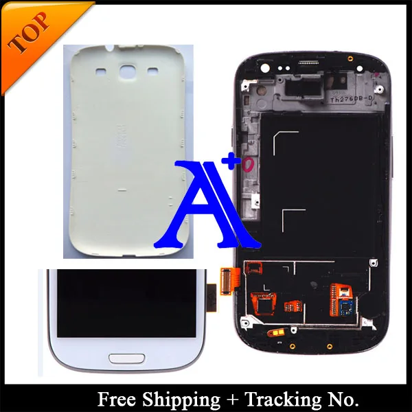 

Free Shipping + 100% Back cover tested 4.8' For Samsung Galaxy S3 neo  i9300i i9301 LCD Digitizer Assembly with frame -White