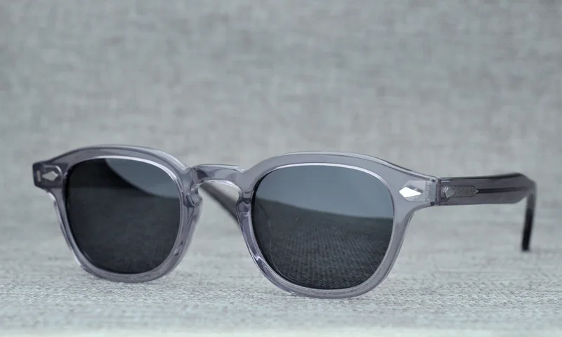 Ацетатные винтажные квадратные поляризационные солнцезащитные очки для мужчин и женщин,, модные брендовые солнцезащитные очки, мужские солнцезащитные очки в ретро стиле, UV400 Oculos - Цвет линз: grey