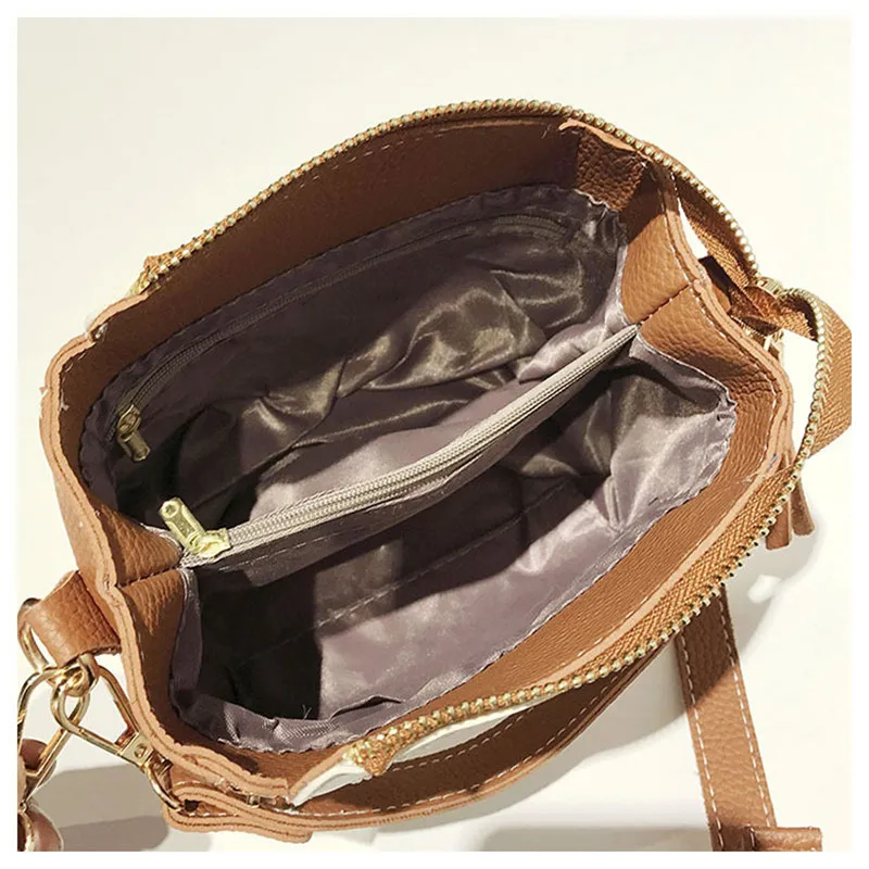Women Handbag String Bucket Composite Bag Female Fashion Crossbody Shoulder Bag Ladies Tassel Messenger Bag Travel Tote SS7379 (18)