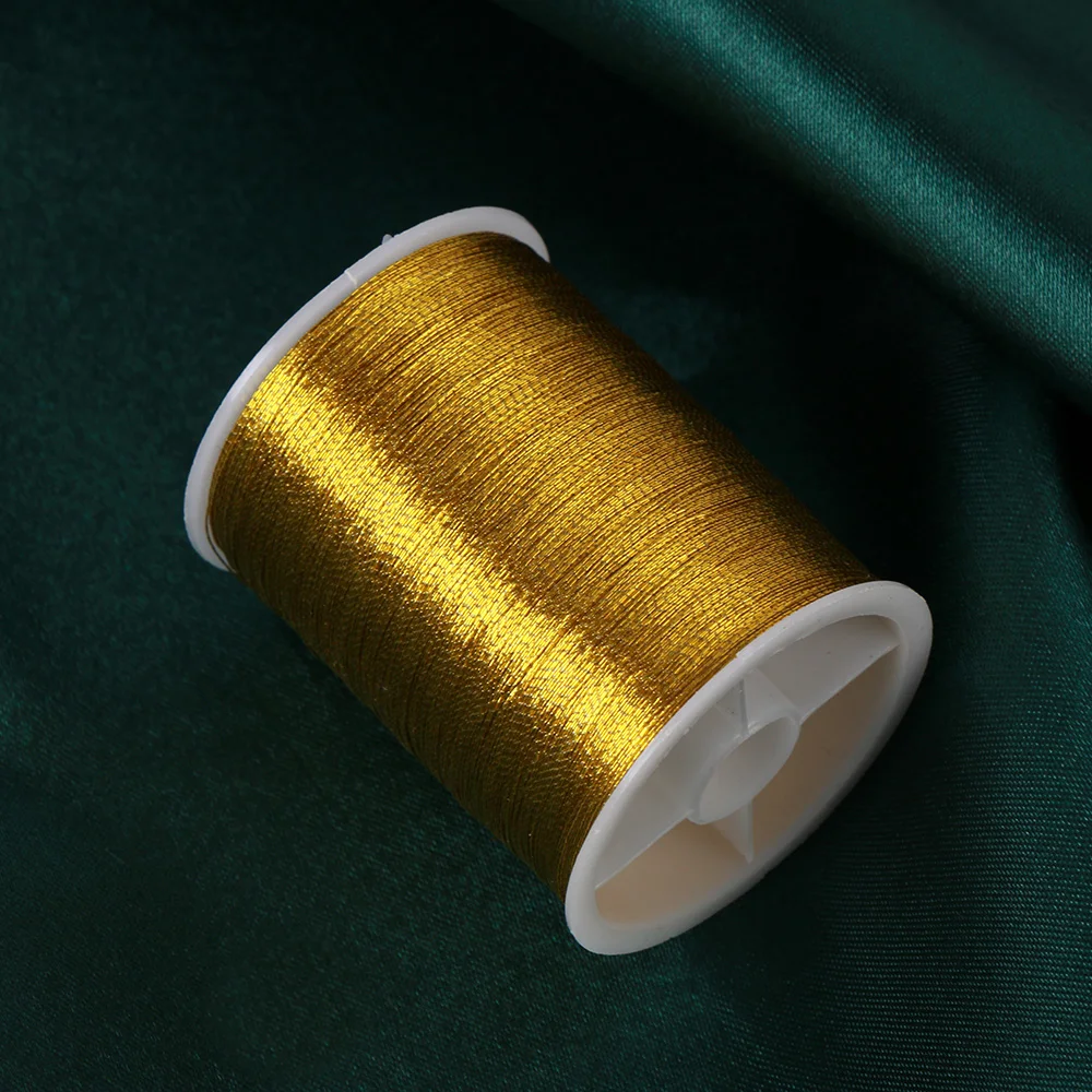 

Gold/Silver 100 Metres Durable Overlocking Sewing Machine Threads Polyester Cross Stitch Strong Threads for Sewing Supplies