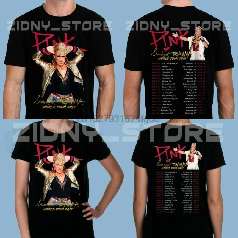Горячая редкая розовая Красивая травма P! NK футболка World Tour 2019 S-5XL | Мужская одежда