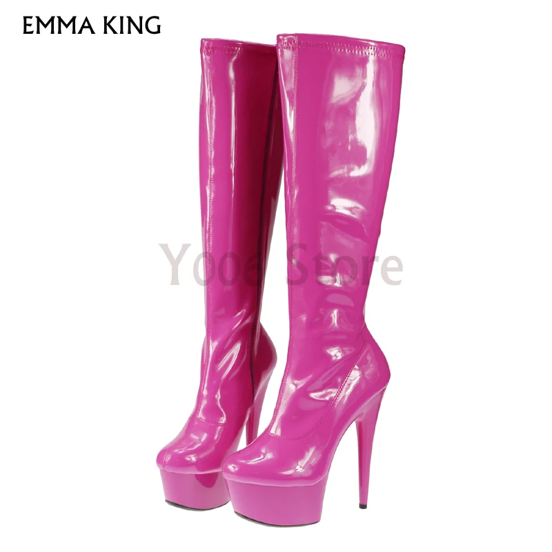 

Fashion Side Zipper Boots Woman Waterproof Platform Heel Booties Sexy High Heels NEW Long Botines Mujer 2019 Trendy Shoes Woman