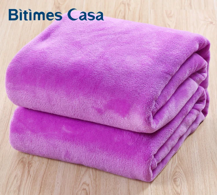 Однотонное Коралловое фланелевое одеяло простыня мягкое на ощупь двуспальное