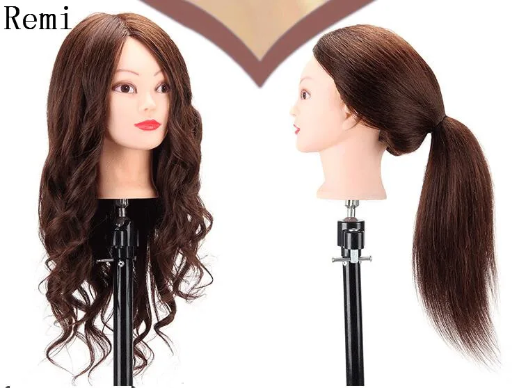Training Head Hairdressing 100 Real Human Hair Cosmetology Training Head Hairdressing 100 Real Human Hair Cosmetology Mannequin Manikin Brown Ld Holiday Gifts