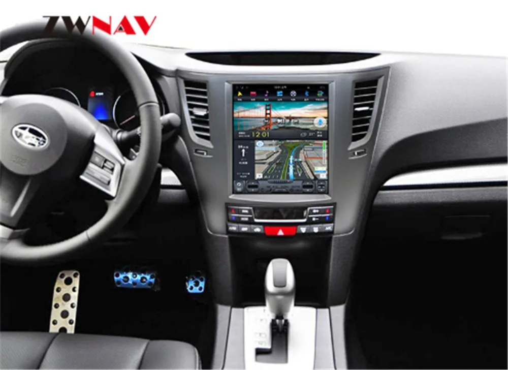 Top ZWNVA Tesla Style ISP Screen Android 7.1 No DVD Player GPS Navigation Radio Screen For Subaru Legacy Outback 2009 2010 2012 2014 1