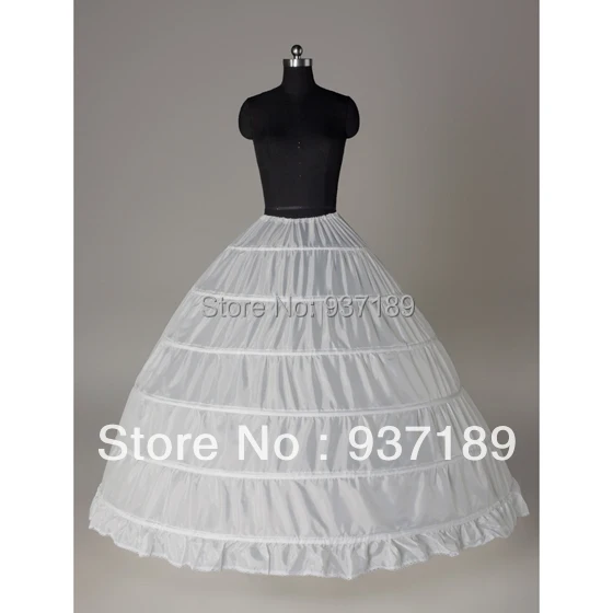 Дизайнерский белый 6 обруч Свадебный бальный наряд Нижняя юбка
