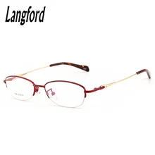 Женские очки кадров для женщин половина овальная рамка очки Eyeware оптический люнет роковой гибкие зрелище prescription1106