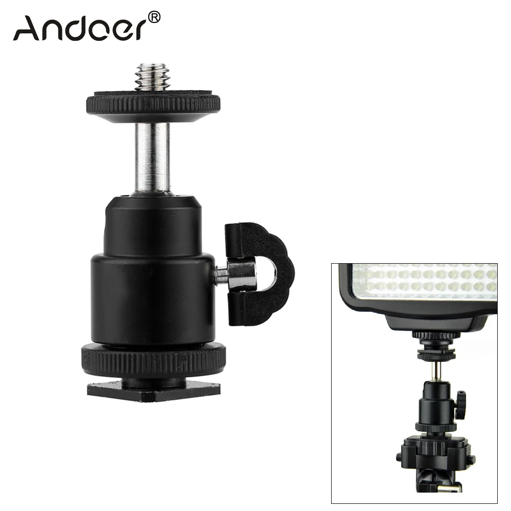 Andoer алюминиевая мини шаровая Головка 1/4 &quotс креплением вспышки для DSLR SLR камера DC