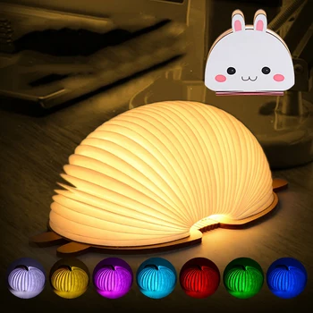 

LED Creative Animal Book Light Night light Lamp DuPont Paper LED Night Light USB Charge Portable 360 Degree Foldable book light
