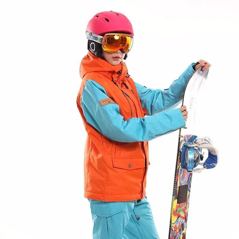 Новые Высокое качество женские сноуборд куртка Зимние теплые-30 градусов thiken водонепроницаемый ветрозащитный сжатый Лыжная куртка